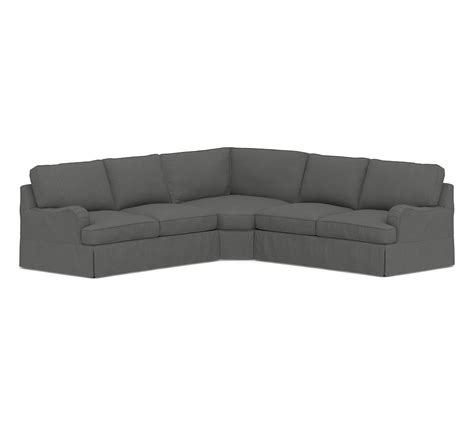 Pb Comfort Roll Arm Slipcovered Piece L Shaped Corner Sectional Box