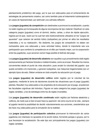 Spd Clasificaci N Y Evaluaci N De Juegos Y Juguetes Ii Pdf