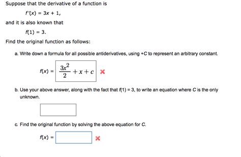 Solved Suppose That The Derivative Of A Function Is Fx 3x