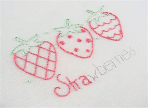 Strawberries Embroidery Pattern Packet Strawberry Embroidery Etsy