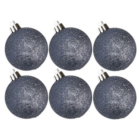 X Stuks Kunststof Glitter Kerstballen Donkerblauw Cm Kerstbal