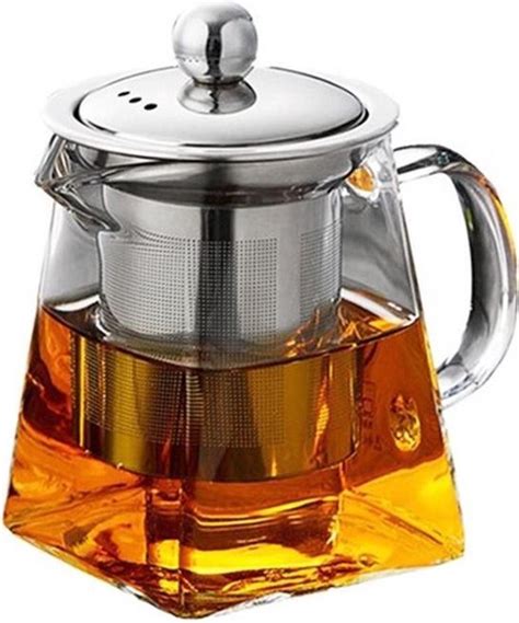 Glazen Tea For One Theepot Met Roestvrijstalen Theefilter Theepot Met