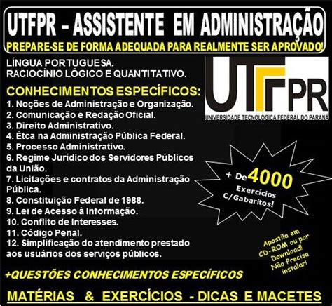 Apostila Utfpr Assistente Em Administra O Teoria