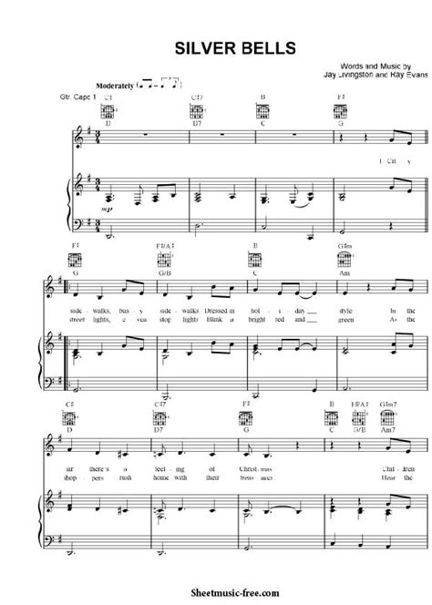 Free Printable Silver Bells Sheet Music Free