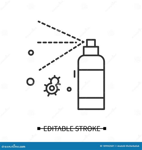 Antibacterial Spray Icon Antiseptic Solution Bottle Simple Vector Illustration Stock Vector