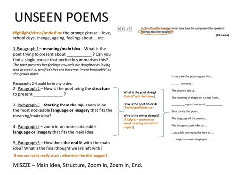 Unseen Poetry Aqa Gcse