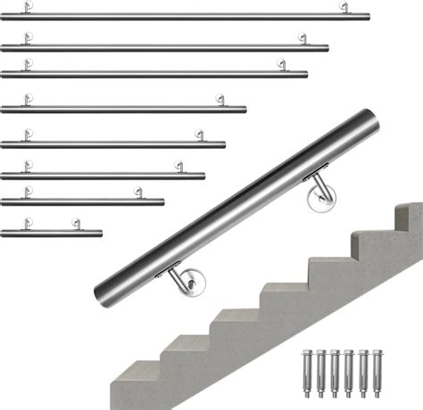 Relaxdays Main Courante Inox Rampe D Escalier Rond Int Rieur