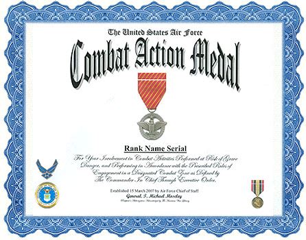 Combat Action Medal Display Recognition Application