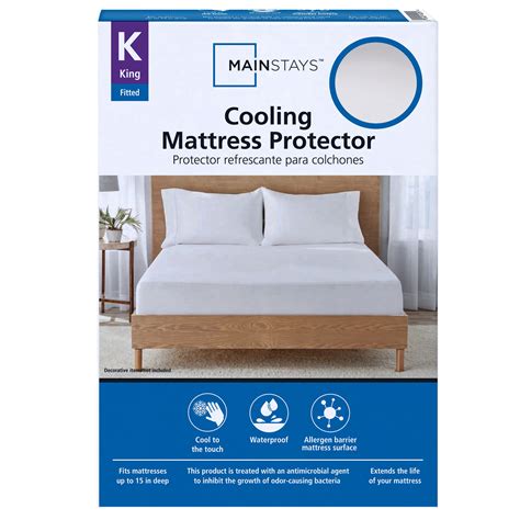 Mainstays Cooling Waterproof Fitted Mattress Protector, King - Walmart.com