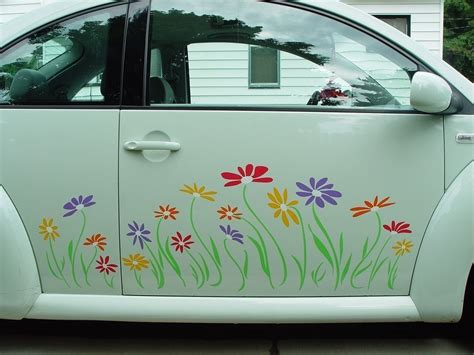 Daisy Flower Decal Stickers in Multicolor Vinyl for Volkswagon