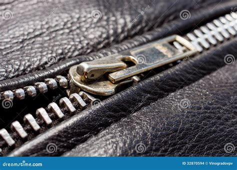 Black Leather And Zip Stock Images - Image: 32870594