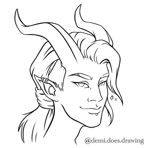 Tiefling Line Art - Discover the Mystical World of DnD