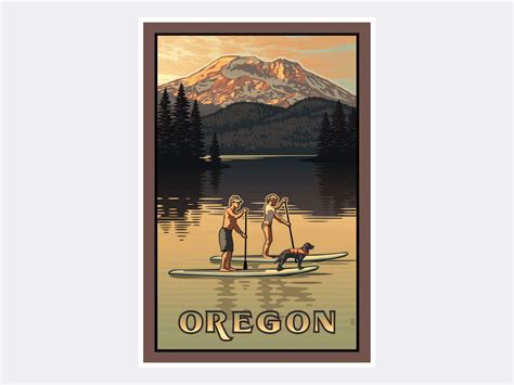 Oregon Giclee Art Print Poster From Original Travel Artwork By Etsy