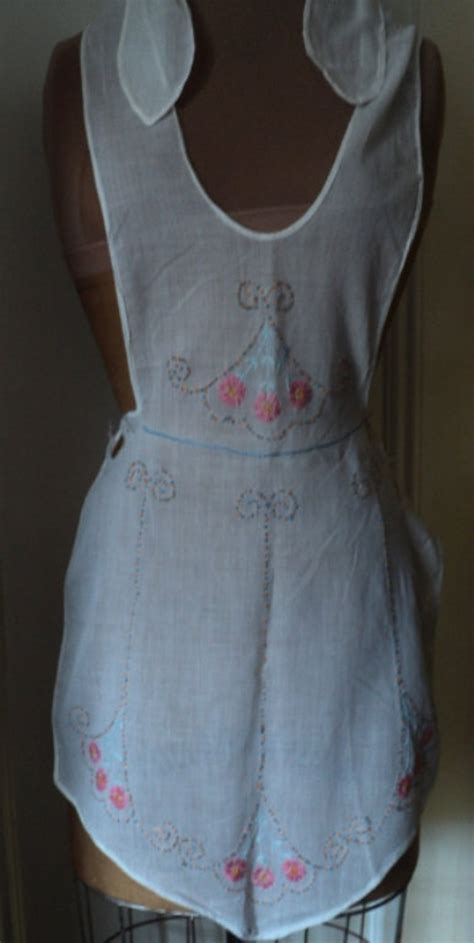 EMBROIDERY, Vintage HAND EMBROIDERY, Vintage, Embroidered Apron, Hand ...