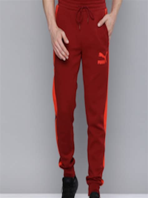 Buy Puma Men Red Solid Iconic T7 Double Knit Slim Sustainable Track Pants Track Pants For Men