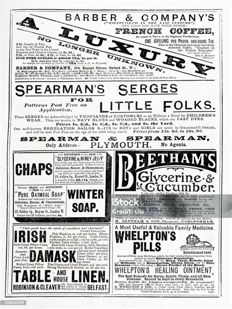 Ads In A Magazine 1890 Stock Illustration Download Image Now