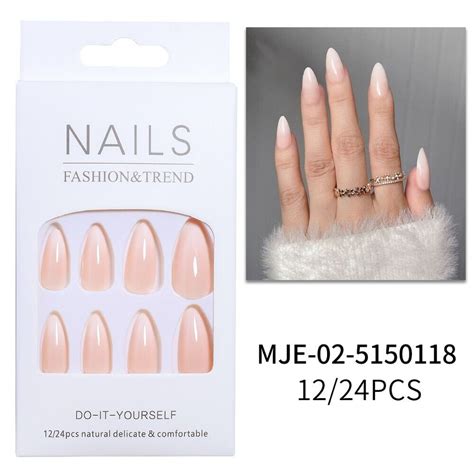 Pointed Head Almond Fake Nails Wearable Manicure Nail Tips Press On