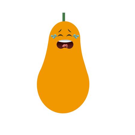 Kawaii Papaya Fruit Cartoon Design Vector Illustration TasmeemME