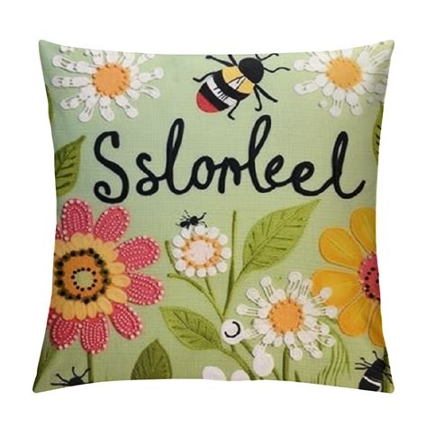 Onetech Spring Summer Pillow Covers Daisy Floral Throw Pillow Covers