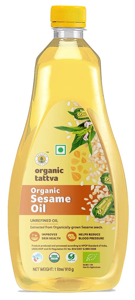 Organic Tattva Organic Sesame Unrefined Cooking Oil Litre Walmart