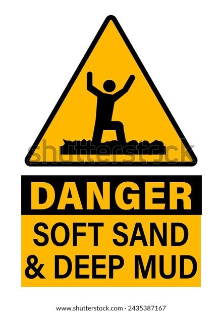 Danger Soft Sand Deep Mud Warning Stock Vector Royalty Free