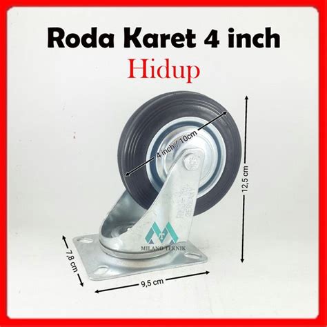 Jual Roda Karet Inch Hidup Berputar Roda Trolley Roda Etalase