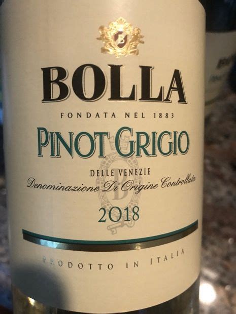 2018 Bolla Pinot Grigio Delle Venezie Italy Delle Venezie Cellartracker