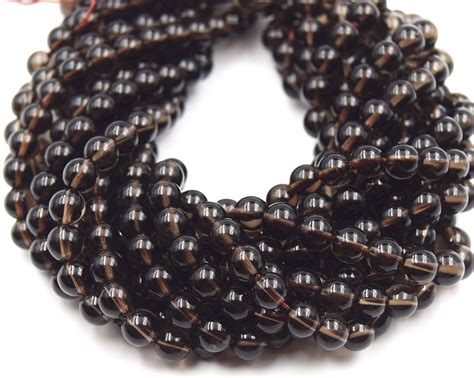 Amazon Smoky Quartz Beads Round Smooth Natural Smoky Quartz