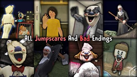 Ice Scream All Jumpscares Bad Endings Youtube