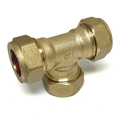 15mm Brass Compression Equal Tee 5 Pack Plumbing And Heating From