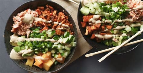 Pok Bowl Met Gebakken Zalm En Zoete Aardappel Beaufood