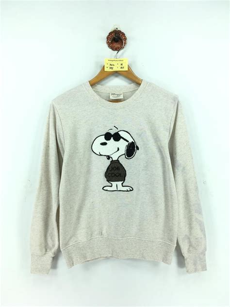 Vintage 90s Snoopy Joe Cool Pullover Sweatshirt Unisex Medium Etsy