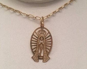 Virgen Del Valle Charm Gold Filled Virgin Mary Pendant Etsy