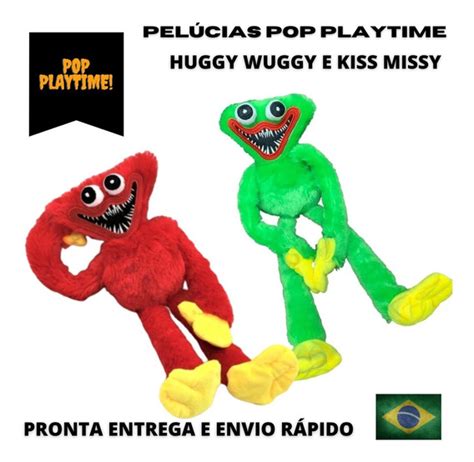 Huggy Wuggy Brasil Pelucia Azul Boneco Playtime Pop Time MercadoLivre