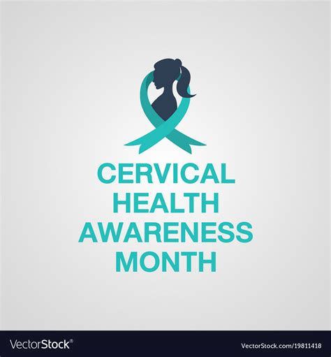 Cervical Health Awareness Month Logo Royalty Free Vector