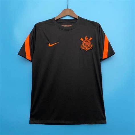 Camisa Corinthians Treino Preta Laranja 22 23 Roupas Sul Águas