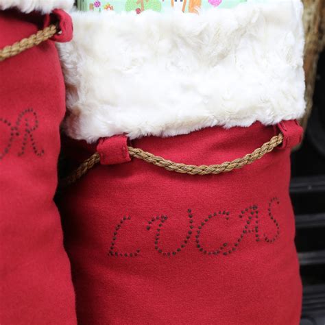 Huge Personalised Santa Sack Made From Real Wool And Huggable Faux Fur