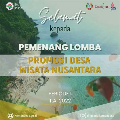 Pengumuman 30 Besar Pemenang Lomba Promosi Desa Wisata Nusantara