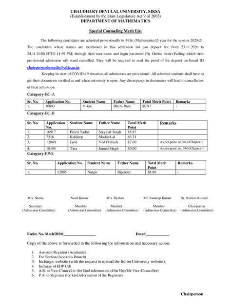 Fillable Online Chaudhary Devi Lal University Sirsa Fax Email Print Pdffiller