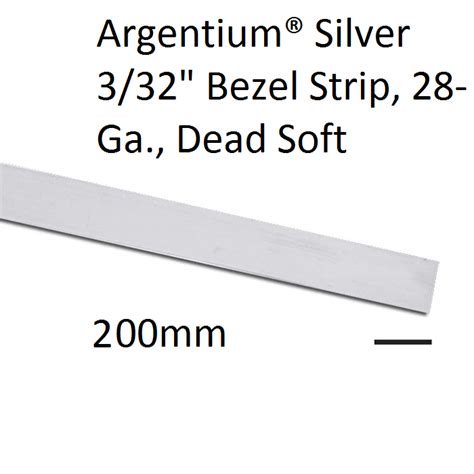 ARGENTIUM SILVER BEZEL 28ga 3 32 X 013 2 3 X 0 3mm WIRE 925 STERLING