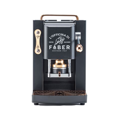 FABER Macchina da Caffè a cialde Pro Deluxe Mat Black Ottonato 1 3 l