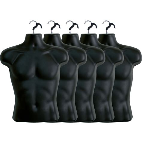 Snapklik 5 Pack Male Mannequin Torso Dress Form Tshirt Display