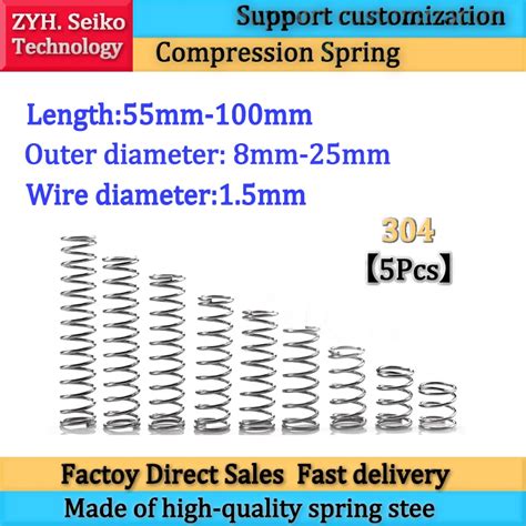 Compressed Spring 304 Stainless Steel Wire Diameter 1 5mm Stainless