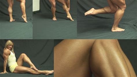 Czech Babe Yellow Shorts Bare Feet Hi Res Muscular Calves Clips4sale