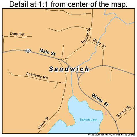 Sandwich Massachusetts Street Map 2559700