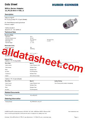 33_PC35-50-0-1-199_U Datasheet(PDF) - Huber+Suhner, Inc.