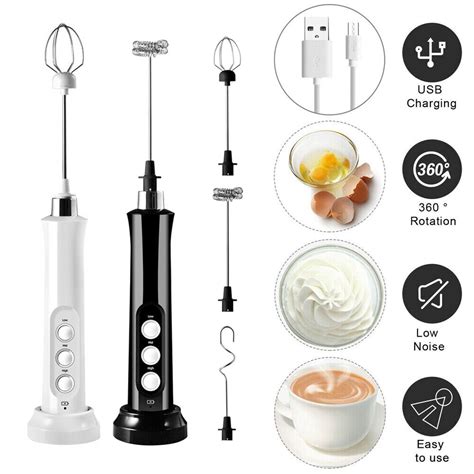 3 In 1 Portable Rechargeable Electric Milk Frother Foam Maker Handheld