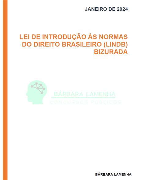 LEI DE INTRODUÇÃO ÀS NORMAS DO DIREITO BRASILEIRO LINDB BIZURADA