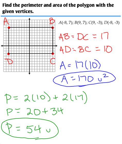 1 4 Perimeter And Area In The Coordinate Plane Ms Zeilstra S Math