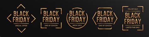 Premium Vector Black Friday Luxury Sale Banner Golden Text Lettering